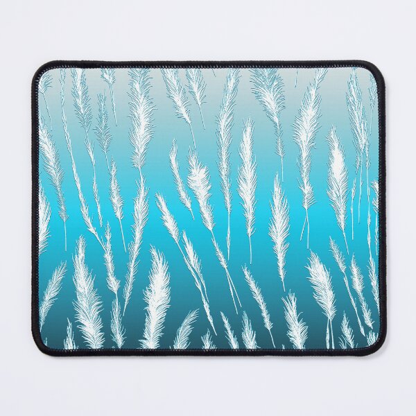 Item preview, White Wild Grasses on Turquoise Hues Gradient Background designed and sold by Beachy.