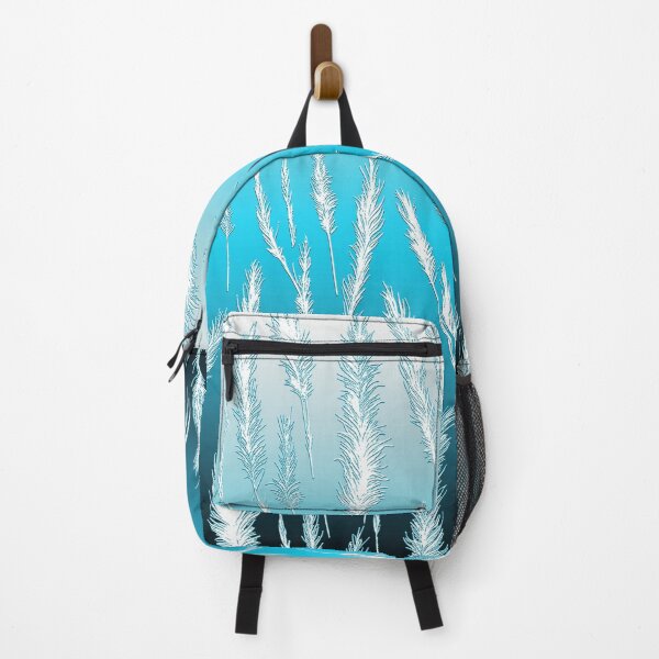 Item preview, White Wild Grasses on Turquoise Hues Gradient Background designed and sold by Beachy.