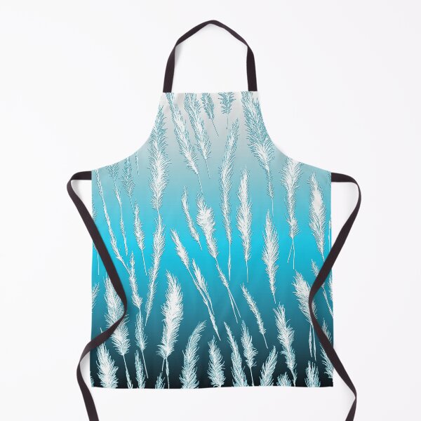Item preview, White Wild Grasses on Turquoise Hues Gradient Background designed and sold by Beachy.