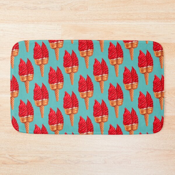 Item preview, Twin Cherry Dip Ice Cream Pattern - Blue designed and sold by Kelly  Gilleran.
