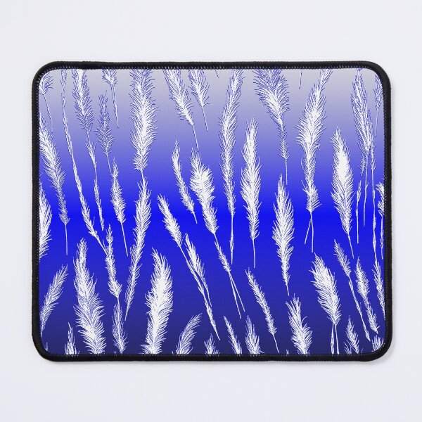 Item preview, White Wild Grasses on Blue Hues Gradient Background designed and sold by Beachy.