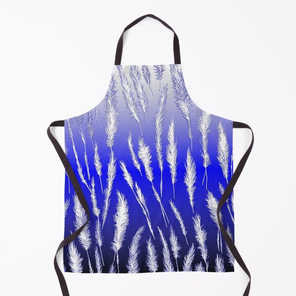 Item preview, White Wild Grasses on Blue Hues Gradient Background designed and sold by Beachy.