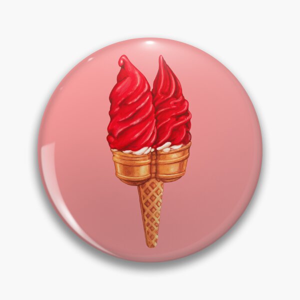 Item preview, Twin Cherry Dip Ice Cream Pattern - Pink designed and sold by Kelly  Gilleran.