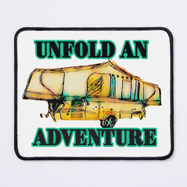 Item preview, Unfold an Adventure Orange Folding Caravan designed and sold by BeccaAelishe.
