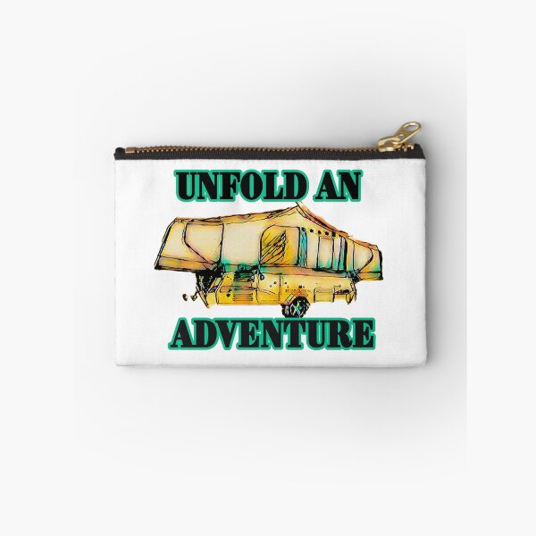 Item preview, Unfold an Adventure Orange Folding Caravan designed and sold by BeccaAelishe.