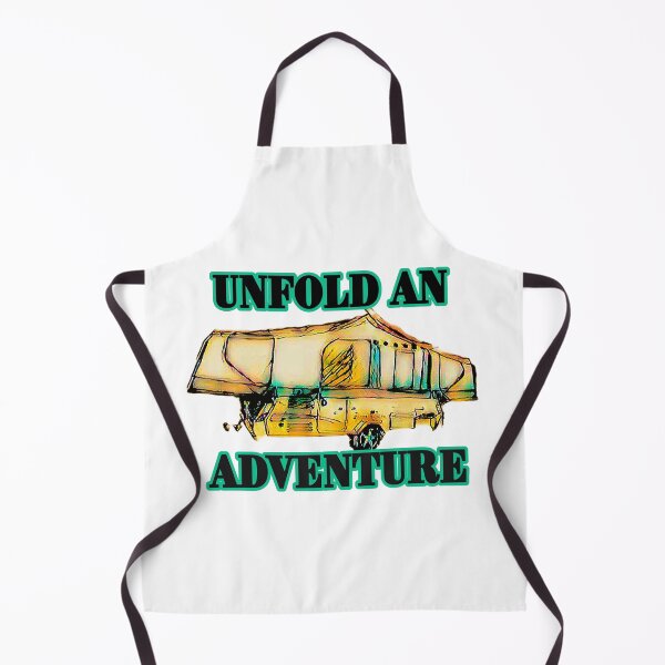 Item preview, Unfold an Adventure Orange Folding Caravan designed and sold by BeccaAelishe.