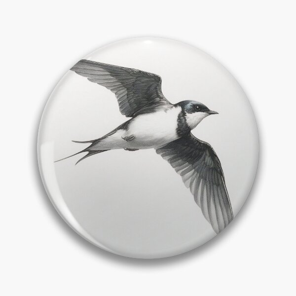 Item preview, Black and White Bird Pencil Drawing designed and sold by Pencil-Art.