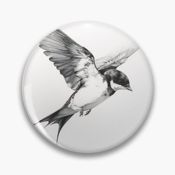 Item preview, Black and White Bird Pencil Drawing designed and sold by Pencil-Art.