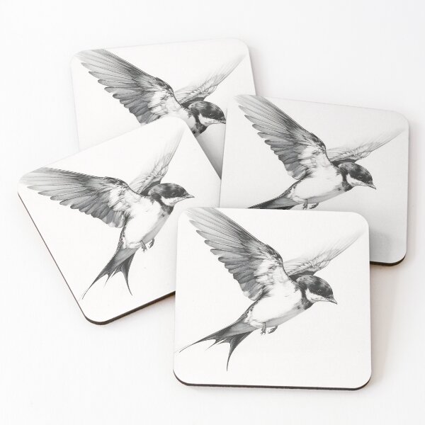 Item preview, Black and White Bird Pencil Drawing designed and sold by Pencil-Art.