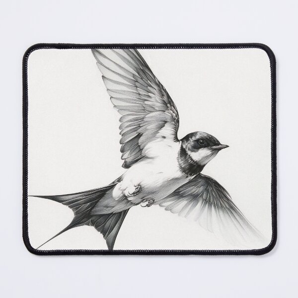 Item preview, Black and White Bird Pencil Drawing designed and sold by Pencil-Art.