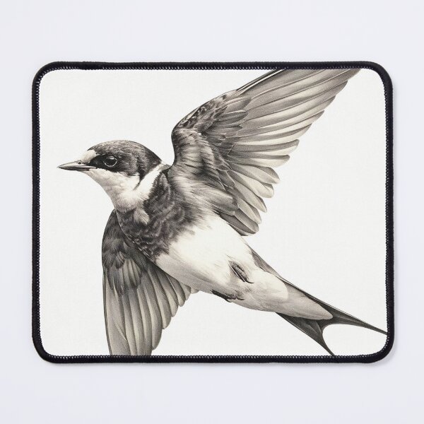 Item preview, Black and White Bird Pencil Drawing designed and sold by Pencil-Art.