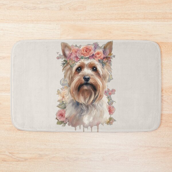Item preview, Watercolor Yorkie with Florals designed and sold by Mindy Guidry.
