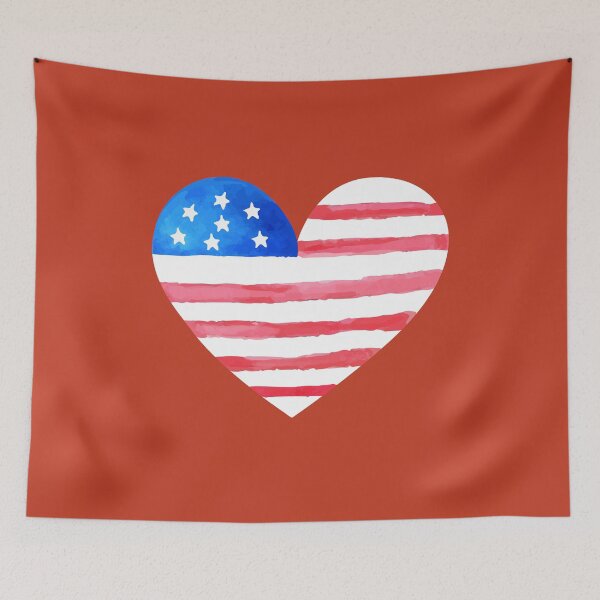 Item preview, US American Flag Heart 4th of July designed and sold by Wild-Co.