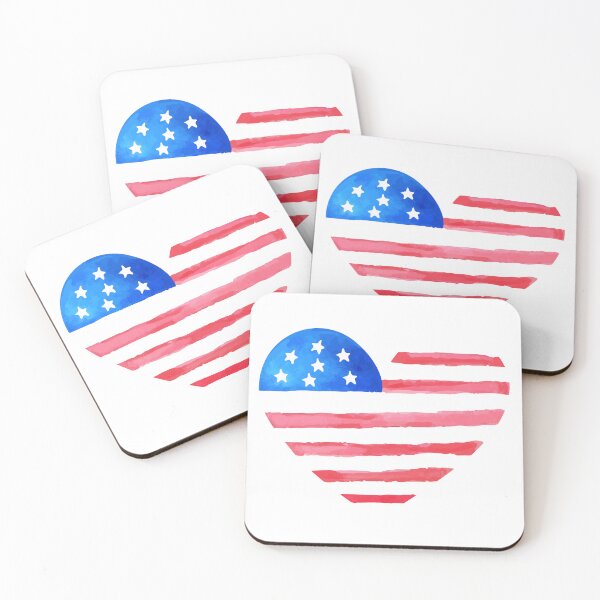 Item preview, US American Flag Heart 4th of July designed and sold by Wild-Co.