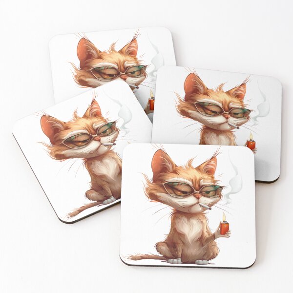 Item preview, Bored cat lighting a cigarette designed and sold by JoeVadelma.