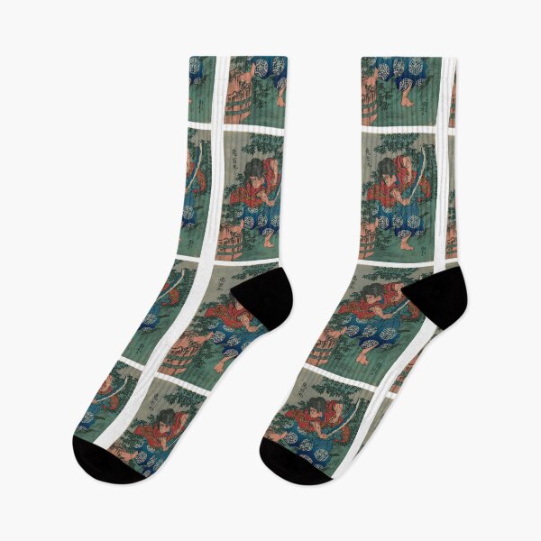 Item preview,  Utagawa Kuniyoshi Title-Oniwaka Maru (Young Musashi-bo Benkei) Wielding a Naganata Blade designed and sold by TeeARTHY.