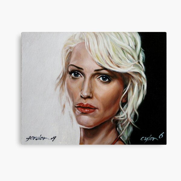 battlestar galactica - cylon 6 - tricia helfer - oil on canvas Canvas Print