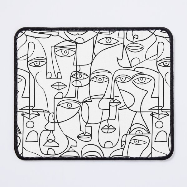 Item preview, Minimalist Lineart Faces Pattern designed and sold by sheprint.