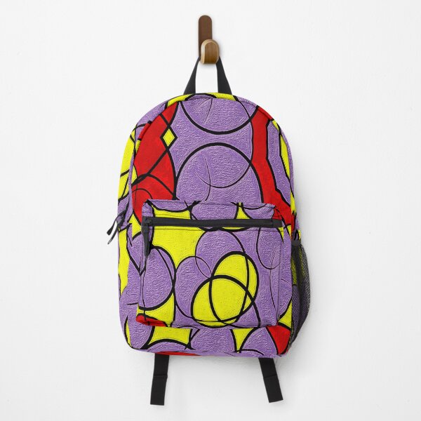 Item preview, A textured pattern of vermilion,yellow and lilac colors,tapered black lines, designed and sold by Robin3DT.