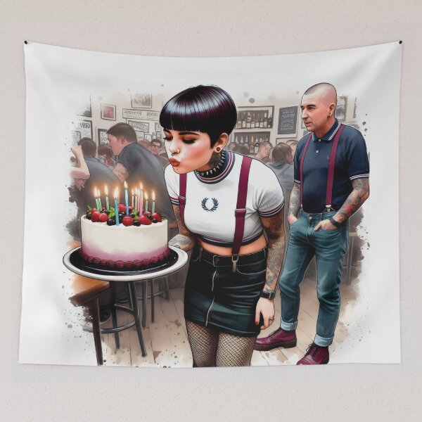 Item preview, Happy Birthday Mod Ska Girl  designed and sold by fatbanana.