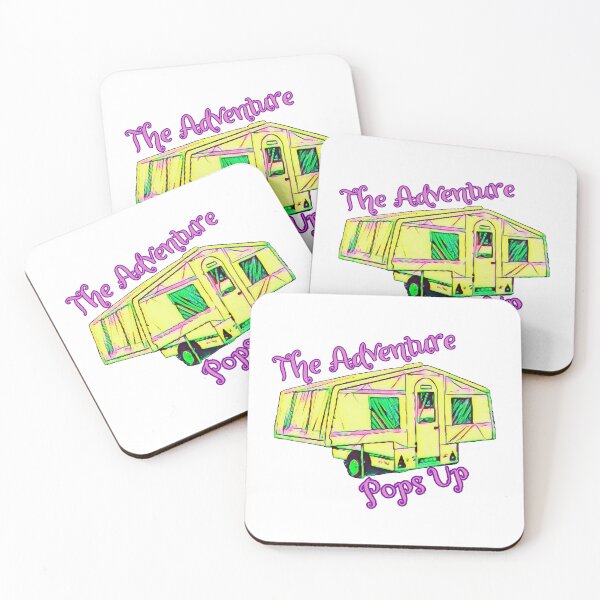 Item preview, The Adventure Pops Up Yellow and Pink Trailer Tent designed and sold by BeccaAelishe.