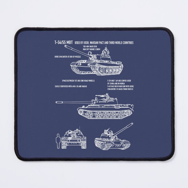 Item preview, T-54 T-55 Russian Army Tank Recognition Blueprint Diagram designed and sold by MilitaryMart.