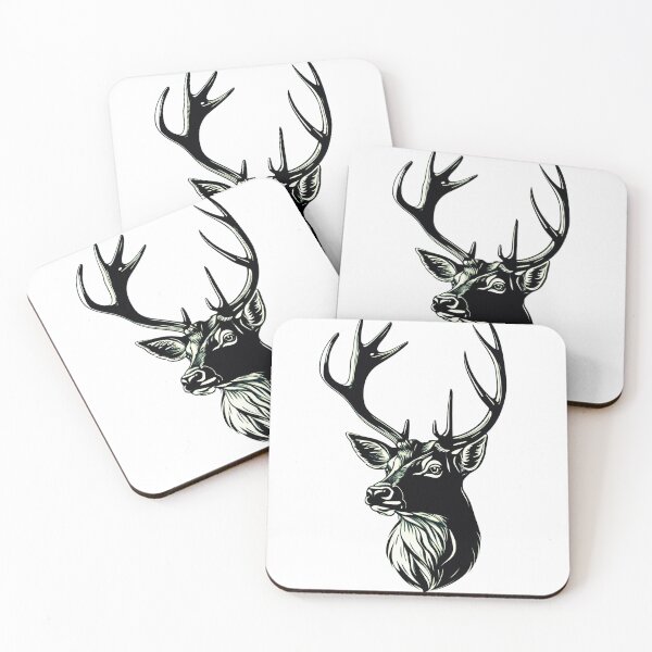 Item preview, A deer in black and white designed and sold by PixelCraftDSG.