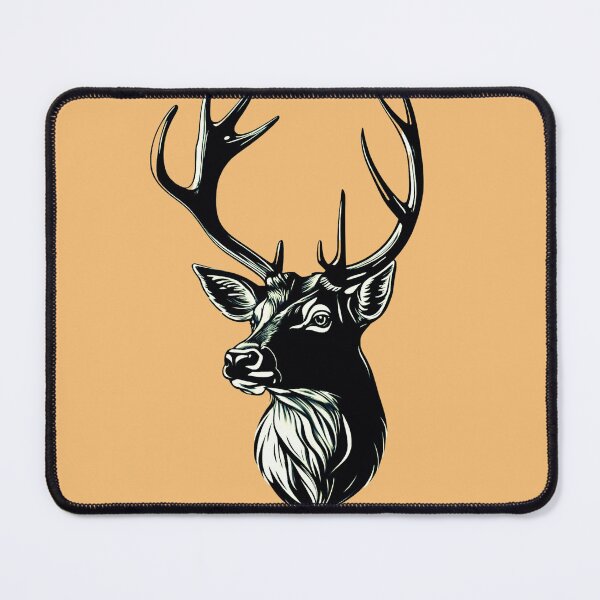 Item preview, A deer in black and white designed and sold by PixelCraftDSG.