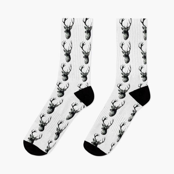 Item preview, A deer in black and white designed and sold by PixelCraftDSG.
