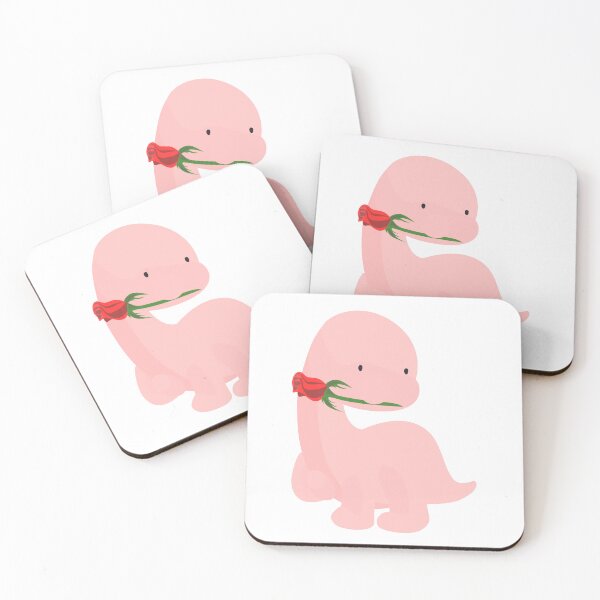 Item preview, Pink dinosaur holding a rose designed and sold by Spirit and Style.