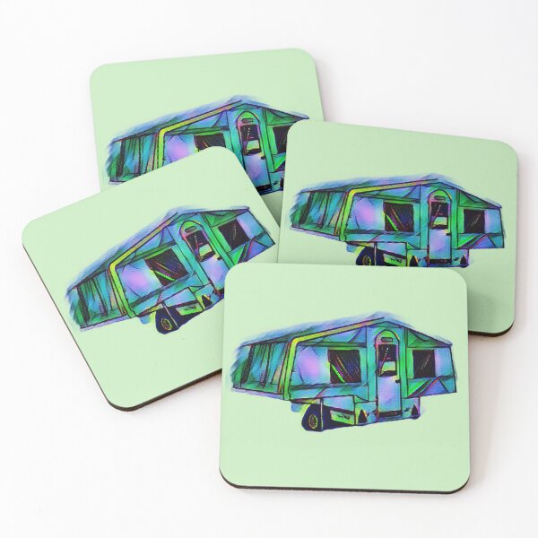Item preview, Green and Blue Trailer Tent designed and sold by BeccaAelishe.