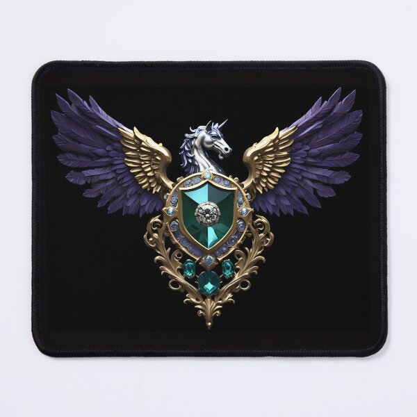 Item preview, Golden Violet Emerald Pegasus Coat Of Arms designed and sold by Way Way Cool.