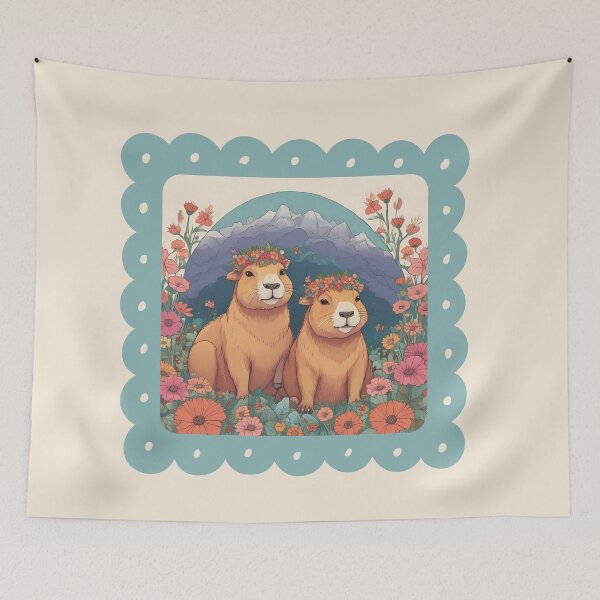 Item preview, Sweet Capy, Capybara, Flower Cappy designed and sold by GOLDENGARDENART.