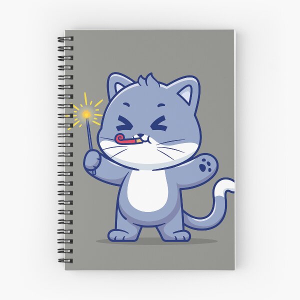 Item preview, Cute Cat Playing with Fireworks: Cartoon Vector Icon Illustration designed and sold by hjian8219.