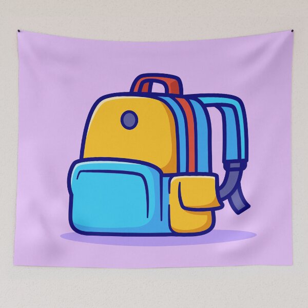 Item preview, "Cute School Backpack: Cartoon Vector Icon Illustration" designed and sold by hjian8219.