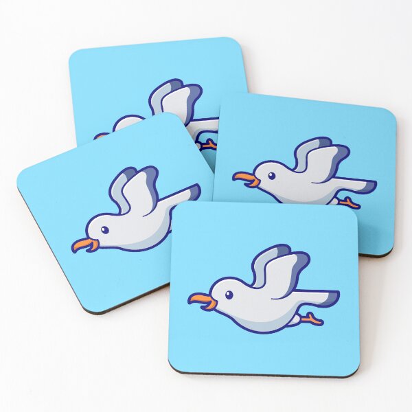 Item preview, "Cute Flying Gull: Cartoon Vector Icon Illustration" designed and sold by hjian8219.