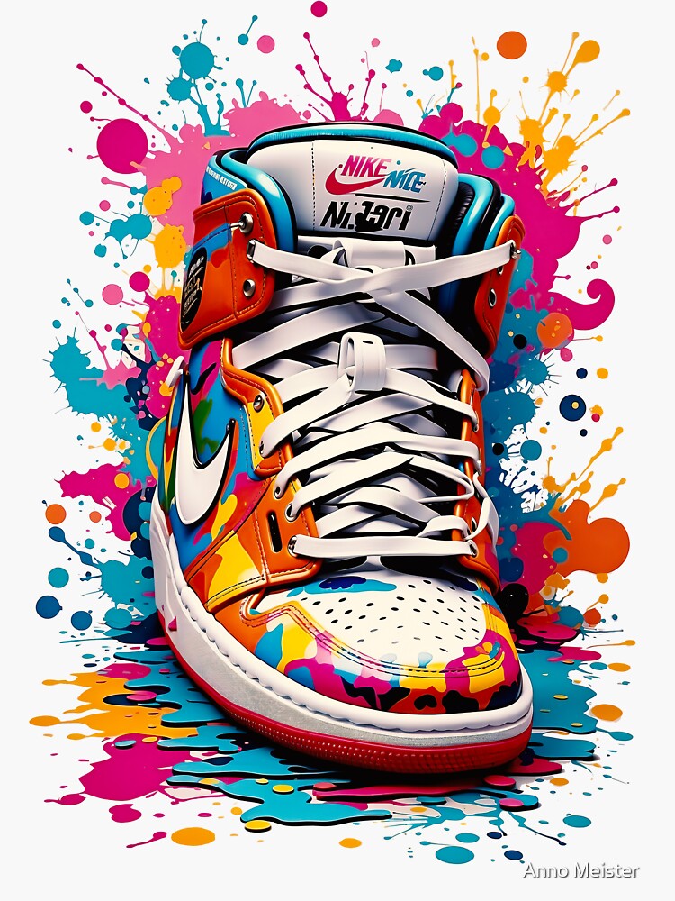 Thumbnail 3 of 3, Sticker, graffiti of Jordan sneaker designed and sold by AnnoMeister.