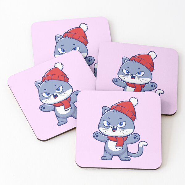 Item preview, "Cute Winter Cat: Cartoon Vector Icon Illustration" designed and sold by hjian8219.