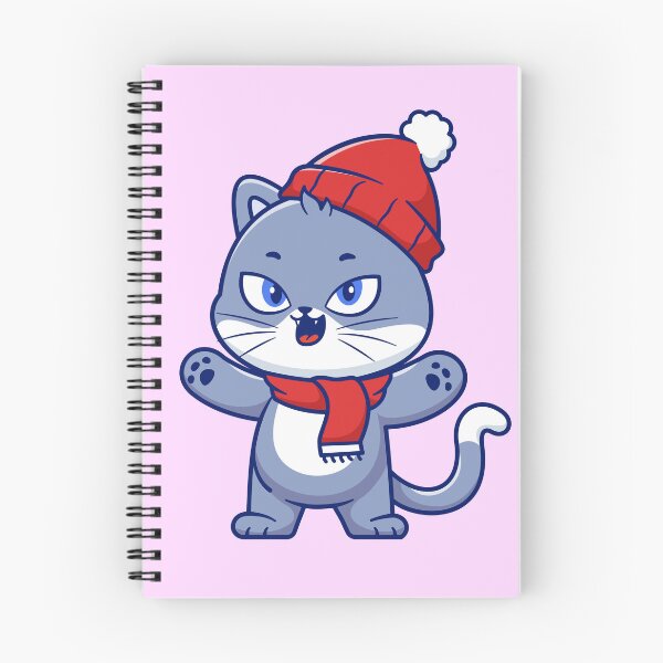 Item preview, "Cute Winter Cat: Cartoon Vector Icon Illustration" designed and sold by hjian8219.