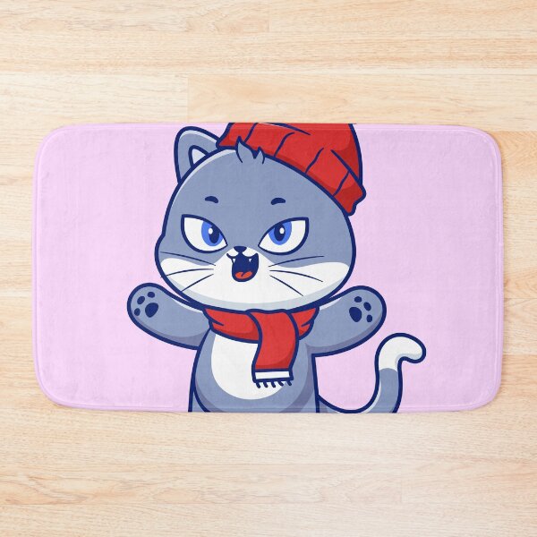 Item preview, "Cute Winter Cat: Cartoon Vector Icon Illustration" designed and sold by hjian8219.