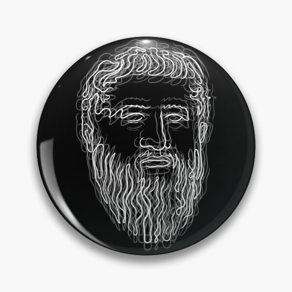 Item preview, Philosopher's Wisdom: Plato Line Art (Black Background) designed and sold by estoicore.
