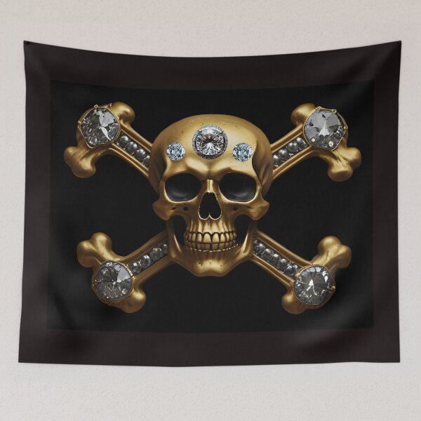 Item preview, Golden Silver Diamond Pirate Shield designed and sold by Way Way Cool.