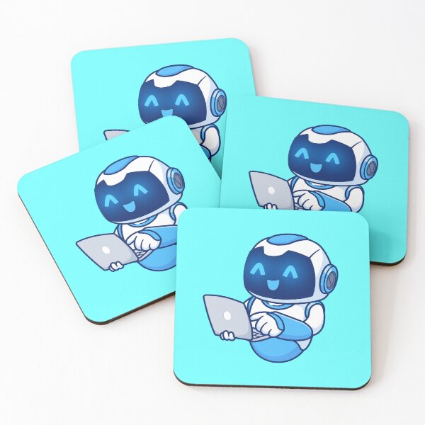 Item preview, Cute Robot Working on Laptop: Cartoon Vector Icon Illustration designed and sold by hjian8219.