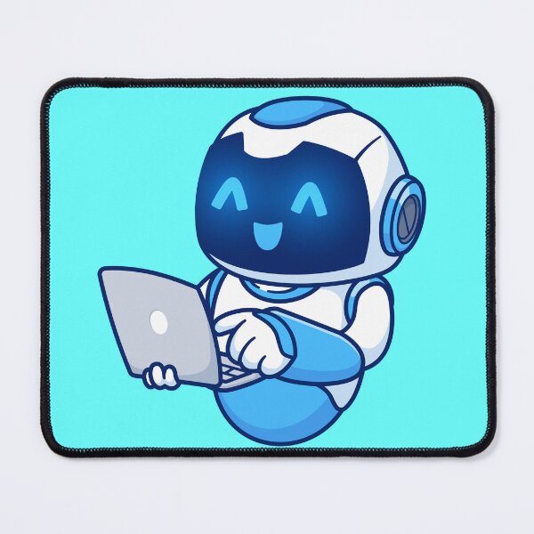Item preview, Cute Robot Working on Laptop: Cartoon Vector Icon Illustration designed and sold by hjian8219.
