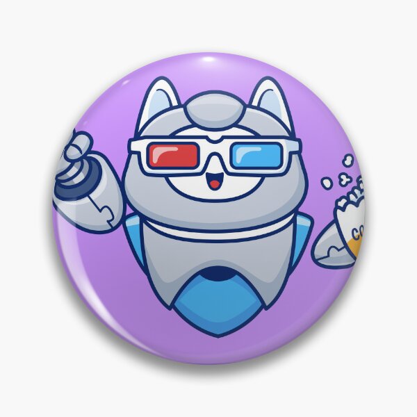 Item preview, Cute Cat Robot Watching Movie: Cartoon Vector Illustration" designed and sold by hjian8219.