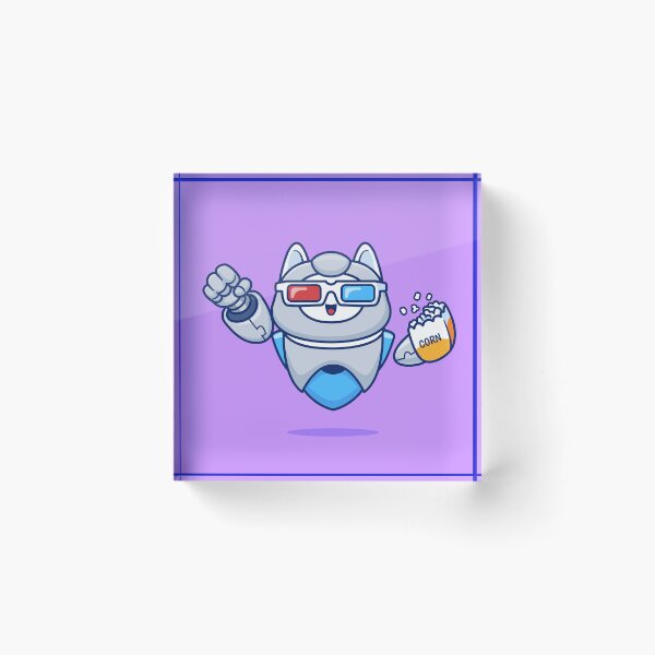 Item preview, Cute Cat Robot Watching Movie: Cartoon Vector Illustration" designed and sold by hjian8219.
