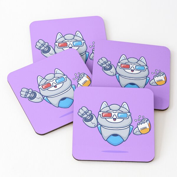 Item preview, Cute Cat Robot Watching Movie: Cartoon Vector Illustration" designed and sold by hjian8219.