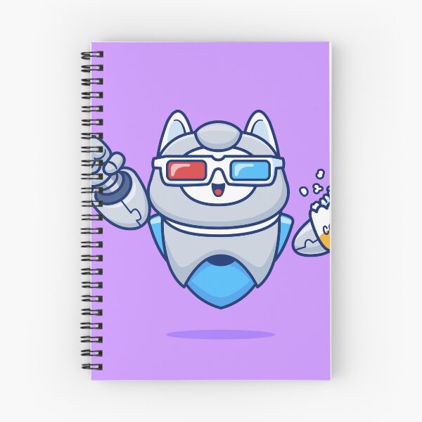Item preview, Cute Cat Robot Watching Movie: Cartoon Vector Illustration" designed and sold by hjian8219.