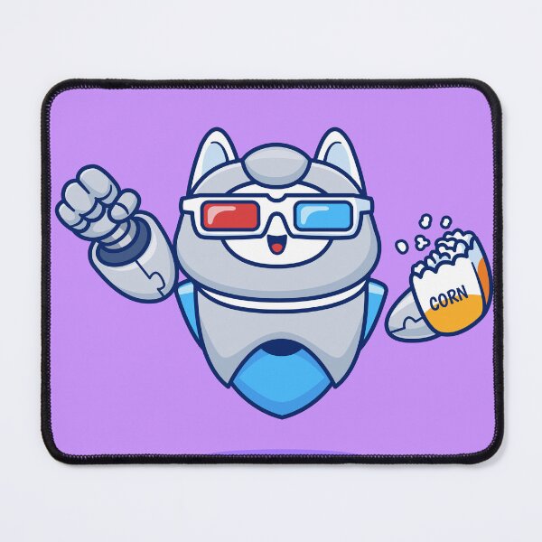 Item preview, Cute Cat Robot Watching Movie: Cartoon Vector Illustration" designed and sold by hjian8219.