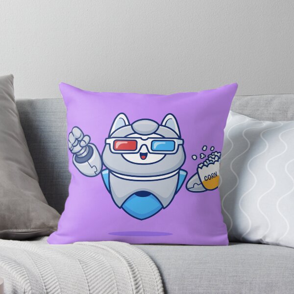 Item preview, Cute Cat Robot Watching Movie: Cartoon Vector Illustration" designed and sold by hjian8219.